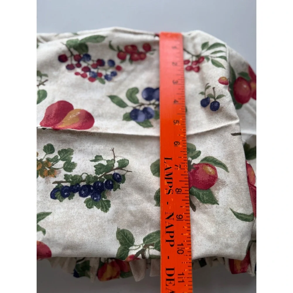 Longaberger Large Gathering Basket Fabric Liner Fruit Medley 16x10x11.5 Ruffled